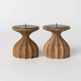 NATURAL SHORT PILLAR CANDLE HOLDER