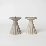 BLEACHED TALL PILLAR CANDLE HOLDER