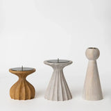 BLEACHED TAPER CANDLE HOLDER