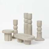 STONE TAPER CANDLE HOLDERS SET