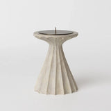 BLEACHED TALL PILLAR CANDLE HOLDER