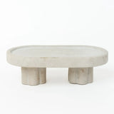 STONE DOUBLE PILLAR CANLDE HOLDER