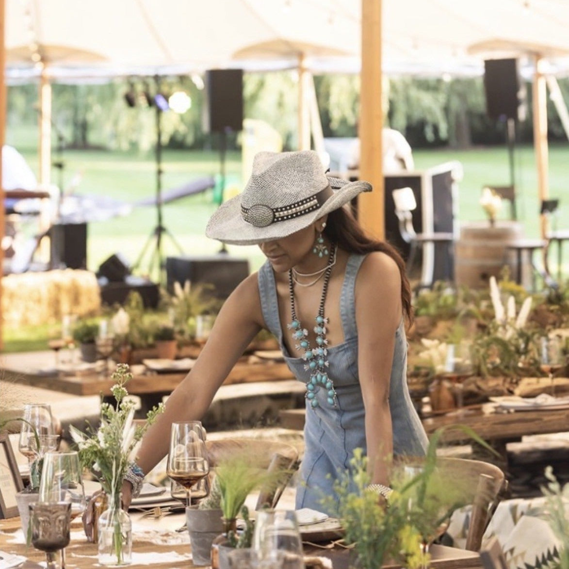 Purvi Padia setting the tablescape